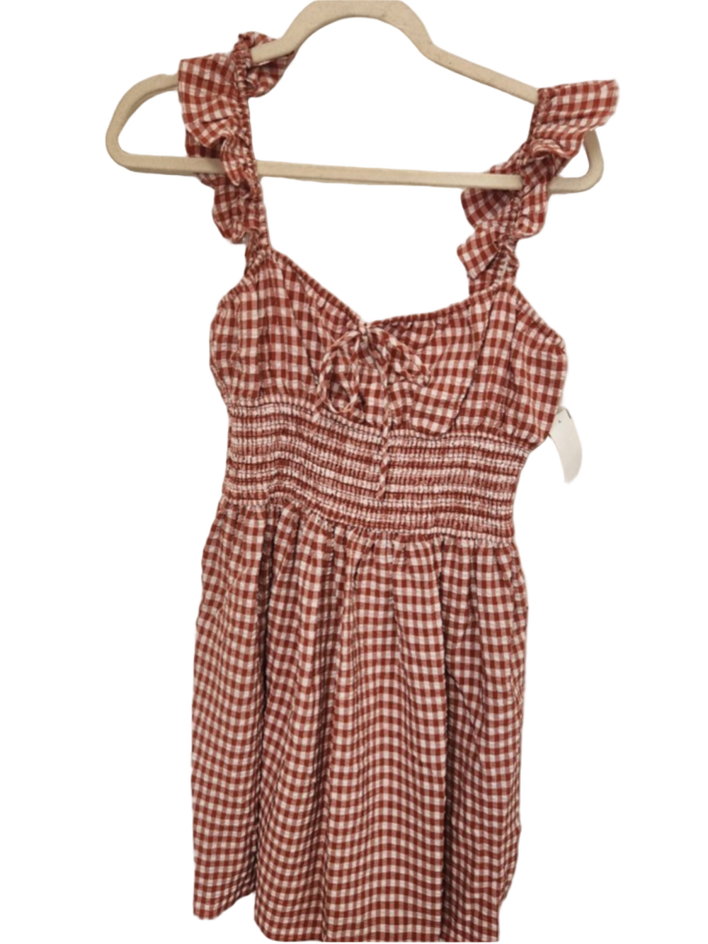 Wayf Red White Gingham Mini Dress S